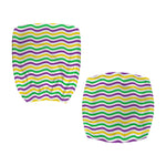 Mardi Gras Wave Pattern Print Office Chair Cover