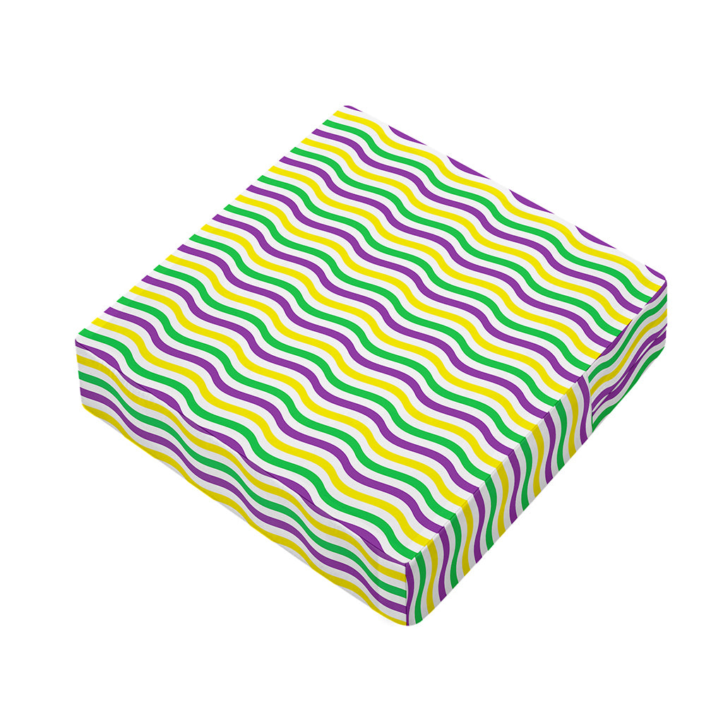 Mardi Gras Wave Pattern Print Outdoor Seat Cushion Cover