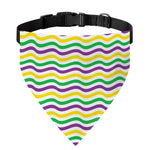 Mardi Gras Wave Pattern Print Over The Collar Dog Bandana
