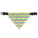Mardi Gras Wave Pattern Print Over The Collar Dog Bandana