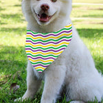 Mardi Gras Wave Pattern Print Over The Collar Dog Bandana