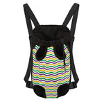Mardi Gras Wave Pattern Print Pet Carrier Backpack
