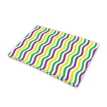 Mardi Gras Wave Pattern Print Pet Cooling Mat Cover
