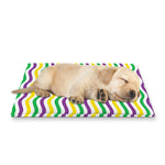 Mardi Gras Wave Pattern Print Pet Cooling Mat Cover