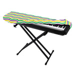 Mardi Gras Wave Pattern Print Piano Keyboard Cover