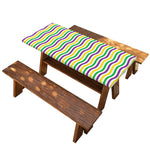 Mardi Gras Wave Pattern Print Picnic Table Cover
