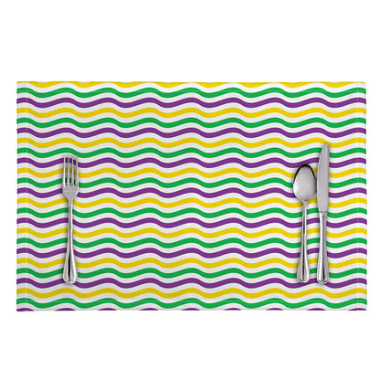 Mardi Gras Wave Pattern Print Placemat