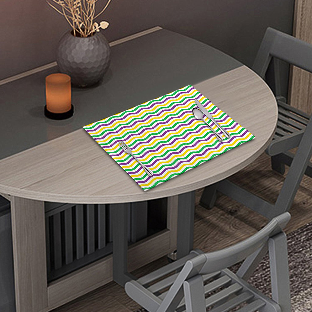Mardi Gras Wave Pattern Print Placemat