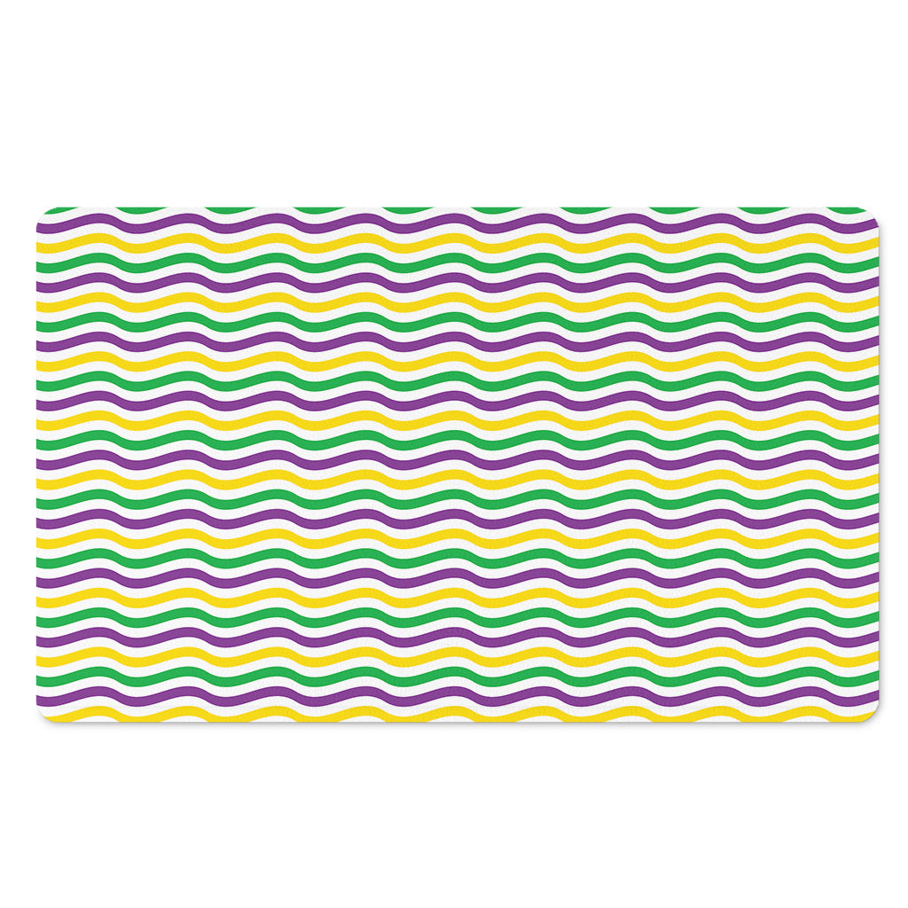 Mardi Gras Wave Pattern Print Polyester Doormat