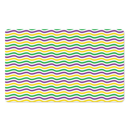 Mardi Gras Wave Pattern Print Polyester Doormat