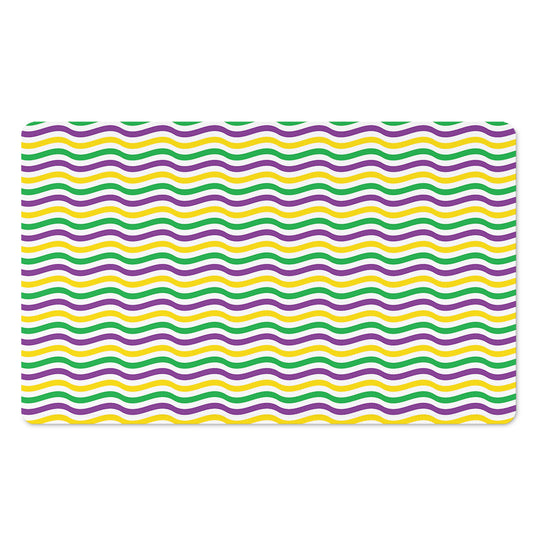 Mardi Gras Wave Pattern Print Polyester Doormat