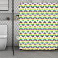 Mardi Gras Wave Pattern Print Polyester Shower Curtain