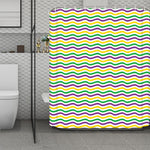 Mardi Gras Wave Pattern Print Polyester Shower Curtain