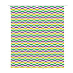 Mardi Gras Wave Pattern Print Polyester Shower Curtain