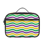 Mardi Gras Wave Pattern Print Portable Lunch Bag