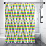 Mardi Gras Wave Pattern Print Premium Shower Curtain