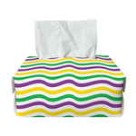 Mardi Gras Wave Pattern Print Rectangle Tissue Box Cover