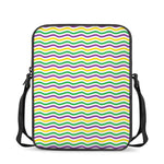 Mardi Gras Wave Pattern Print Rectangular Crossbody Bag