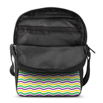 Mardi Gras Wave Pattern Print Rectangular Crossbody Bag