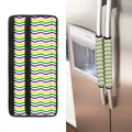 Mardi Gras Wave Pattern Print Refrigerator Handle Covers