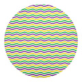Mardi Gras Wave Pattern Print Round Blanket