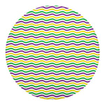 Mardi Gras Wave Pattern Print Round Blanket