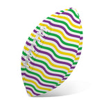 Mardi Gras Wave Pattern Print Rugby Ball