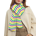 Mardi Gras Wave Pattern Print Scarf