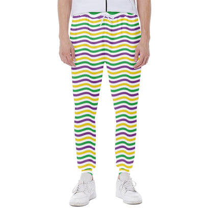 Mardi Gras Wave Pattern Print Scuba Joggers