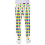 Mardi Gras Wave Pattern Print Scuba Joggers