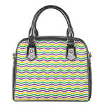 Mardi Gras Wave Pattern Print Shoulder Handbag