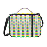 Mardi Gras Wave Pattern Print Shoulder Strap Bible Bag