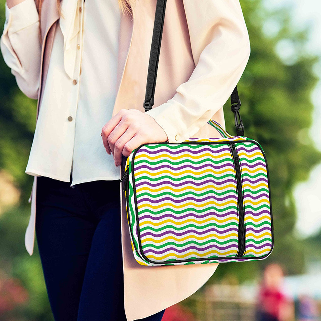 Mardi Gras Wave Pattern Print Shoulder Strap Bible Bag