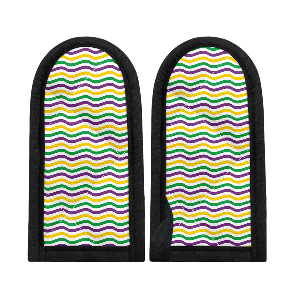 Mardi Gras Wave Pattern Print Skillet Handle Cover
