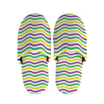 Mardi Gras Wave Pattern Print Slippers
