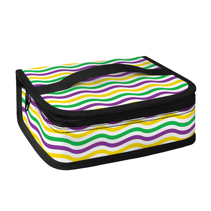 Mardi Gras Wave Pattern Print Small Lunch Bag