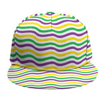 Mardi Gras Wave Pattern Print Snapback Cap