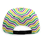 Mardi Gras Wave Pattern Print Snapback Cap