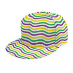 Mardi Gras Wave Pattern Print Snapback Cap