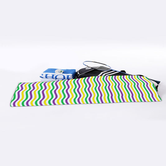 Mardi Gras Wave Pattern Print Sports Towel