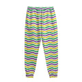 Mardi Gras Wave Pattern Print Sweatpants