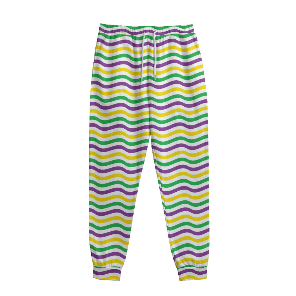 Mardi Gras Wave Pattern Print Sweatpants