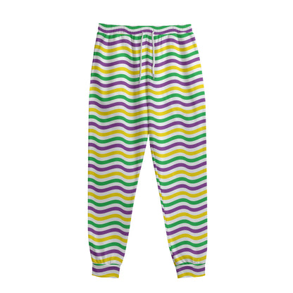 Mardi Gras Wave Pattern Print Sweatpants