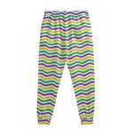 Mardi Gras Wave Pattern Print Sweatpants