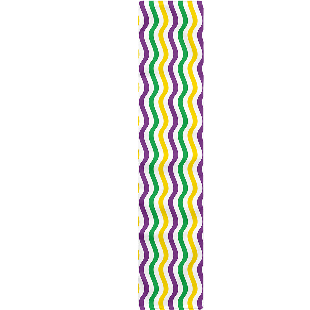 Mardi Gras Wave Pattern Print Table Runner