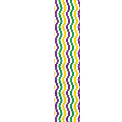 Mardi Gras Wave Pattern Print Table Runner