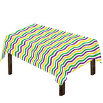 Mardi Gras Wave Pattern Print Tablecloth
