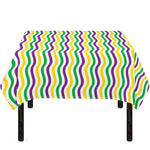 Mardi Gras Wave Pattern Print Tablecloth