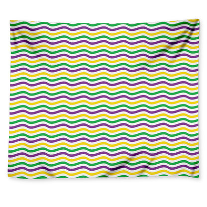 Mardi Gras Wave Pattern Print Tapestry