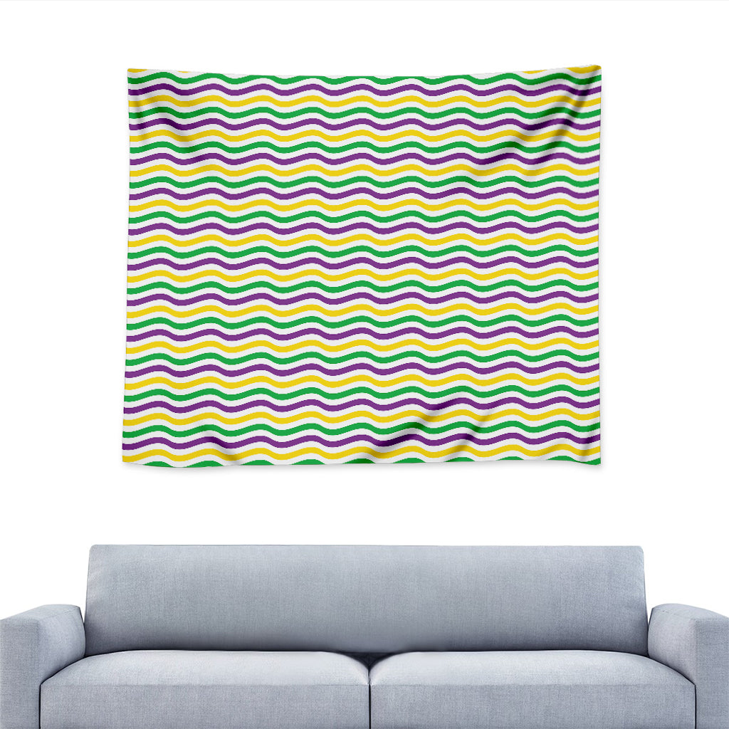 Mardi Gras Wave Pattern Print Tapestry